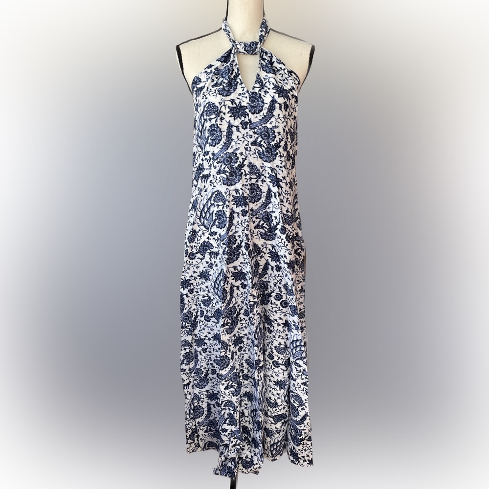INC International Concepts Blue and White Maxi Dress